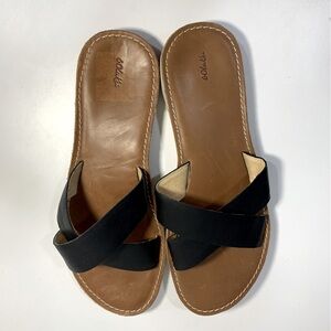 Olukai Women’s Ke'A Leather Criss Cross Strap Sandals Slides Black Size 10 USA